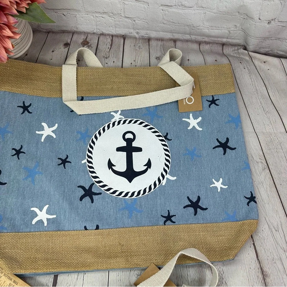 boutique T.P.O NWT beach tote bag anchor nautical anchor choice of color - Picture 5 of 9